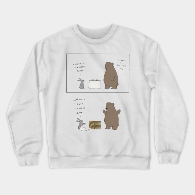 Backup Dinner Crewneck Sweatshirt by Liz Climo